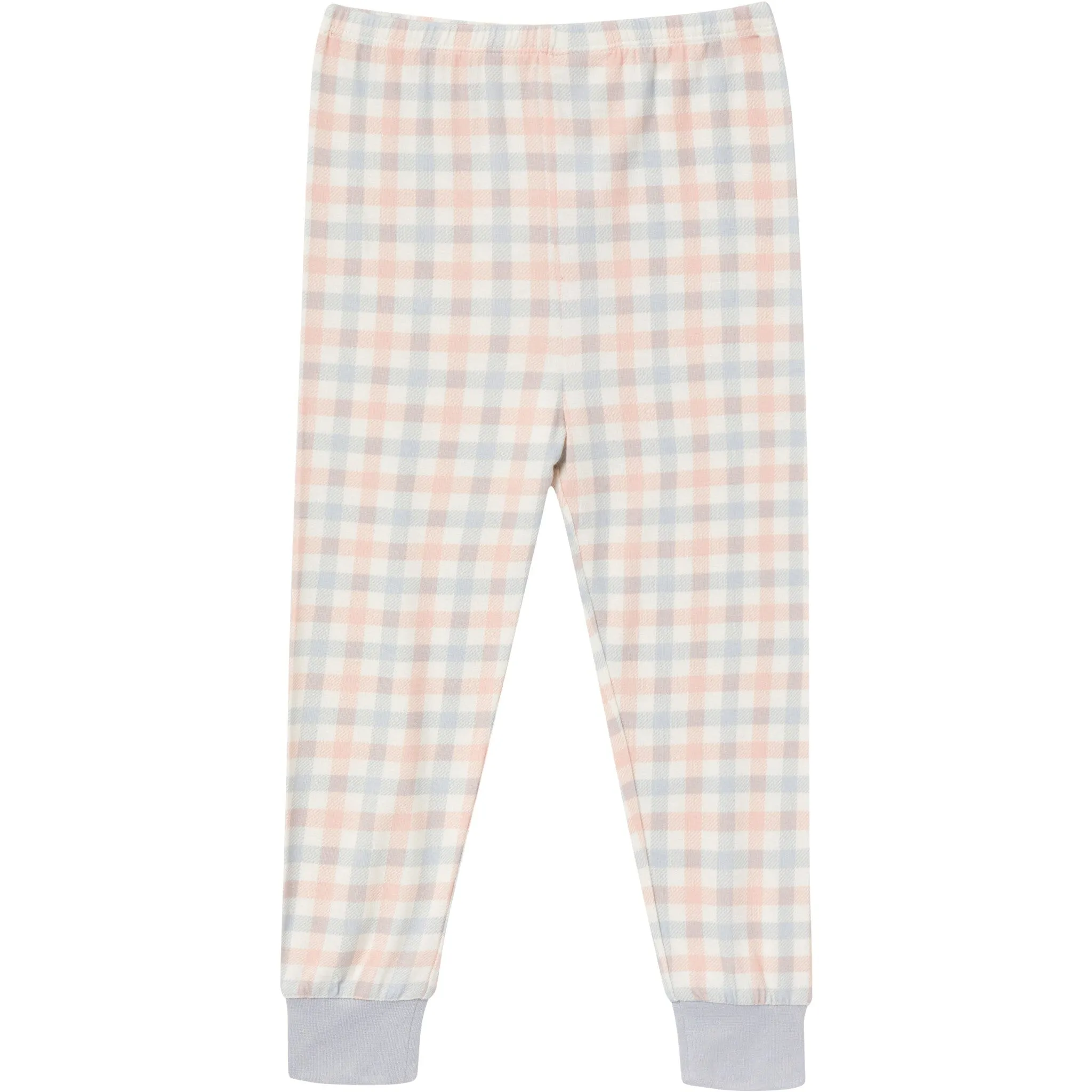 4-Piece Infant & Toddler Neutral Blue Plaid Snug Fitting Pajamas