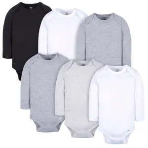 6-Pack Baby Neutral White, Gray, & Black Onesies® Bodysuits