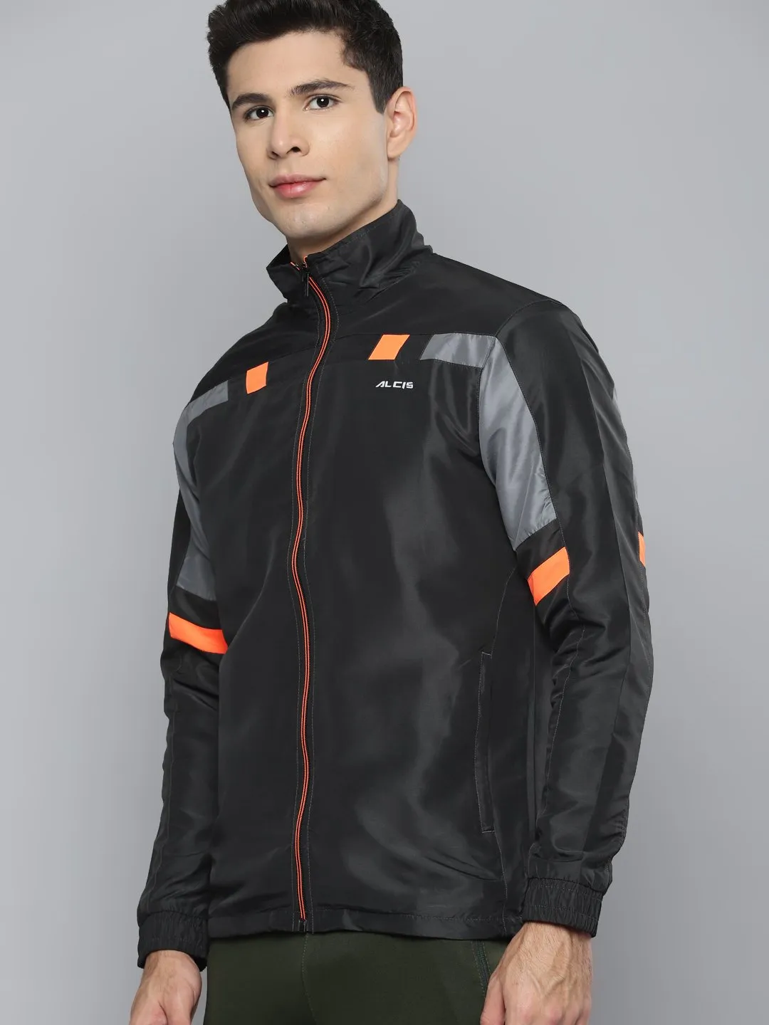 Alcis Men Colorblocked Grey Jacket