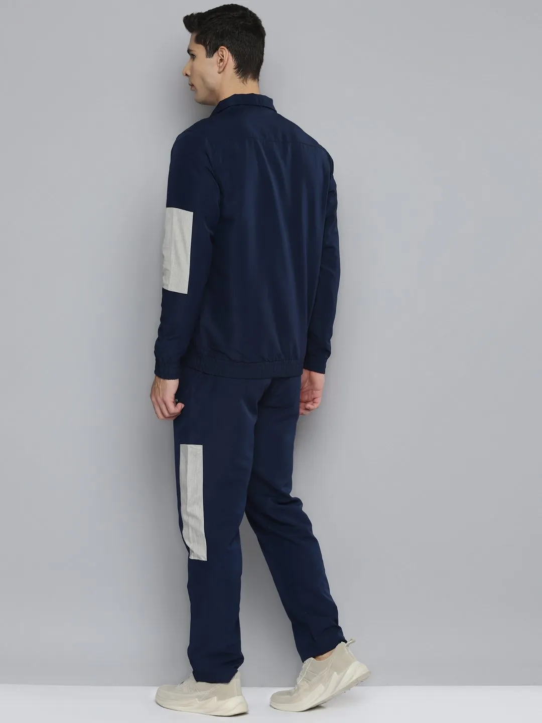 Alcis Men Colorblocked Navy Blue Jacket