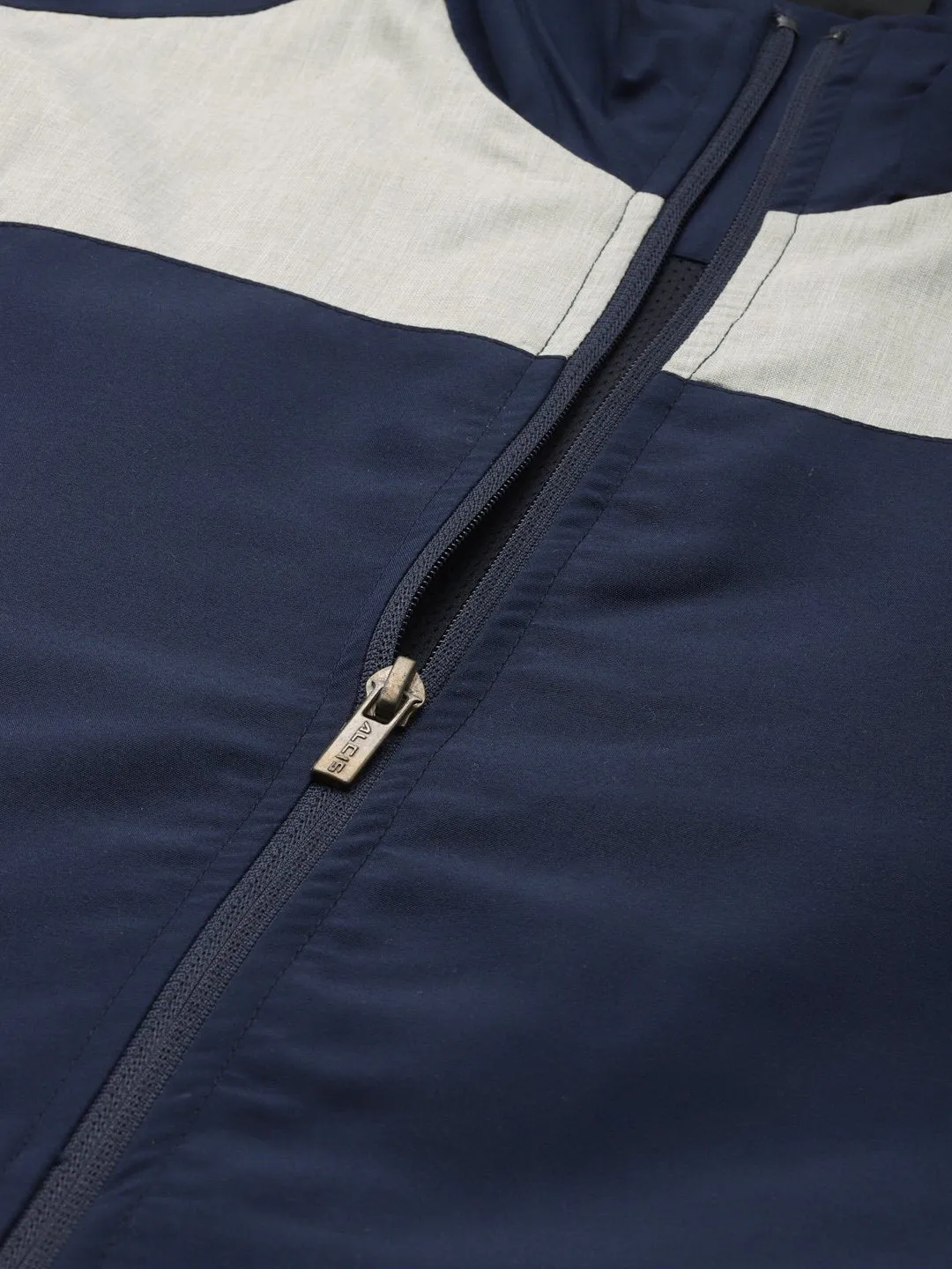 Alcis Men Colorblocked Navy Blue Jacket