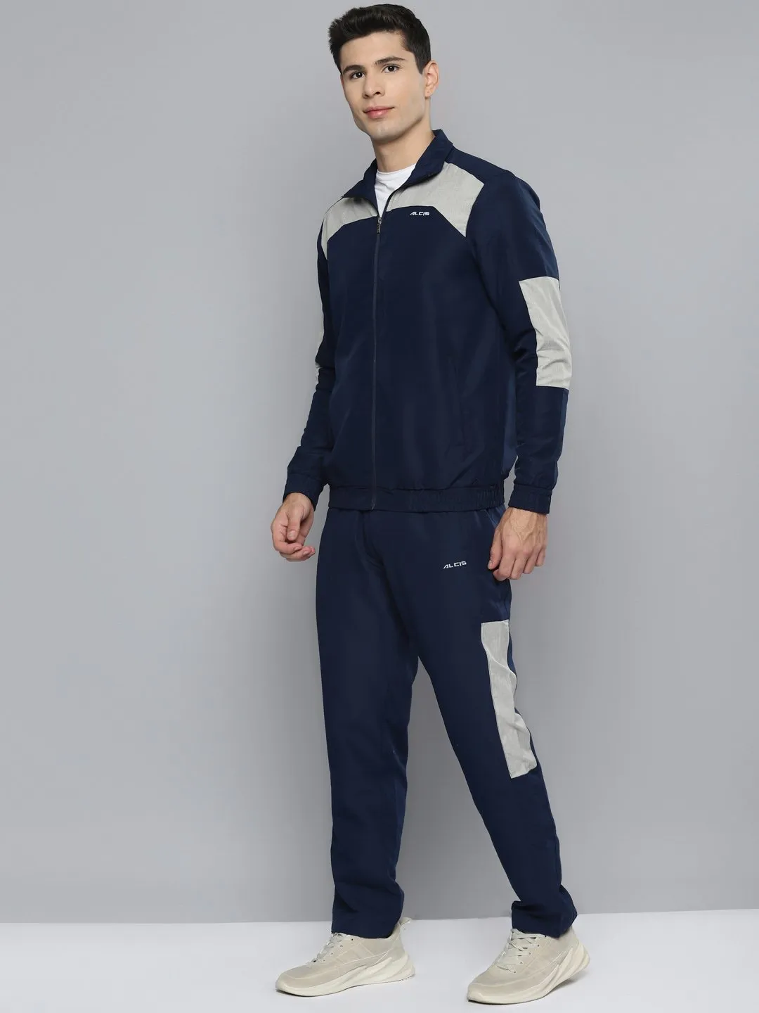 Alcis Men Colorblocked Navy Blue Jacket