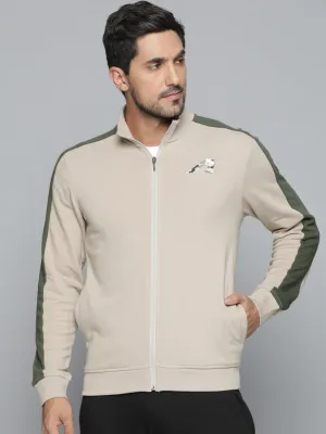 Alcis Men Cream-Coloured Colourblocked Sweatshirt
