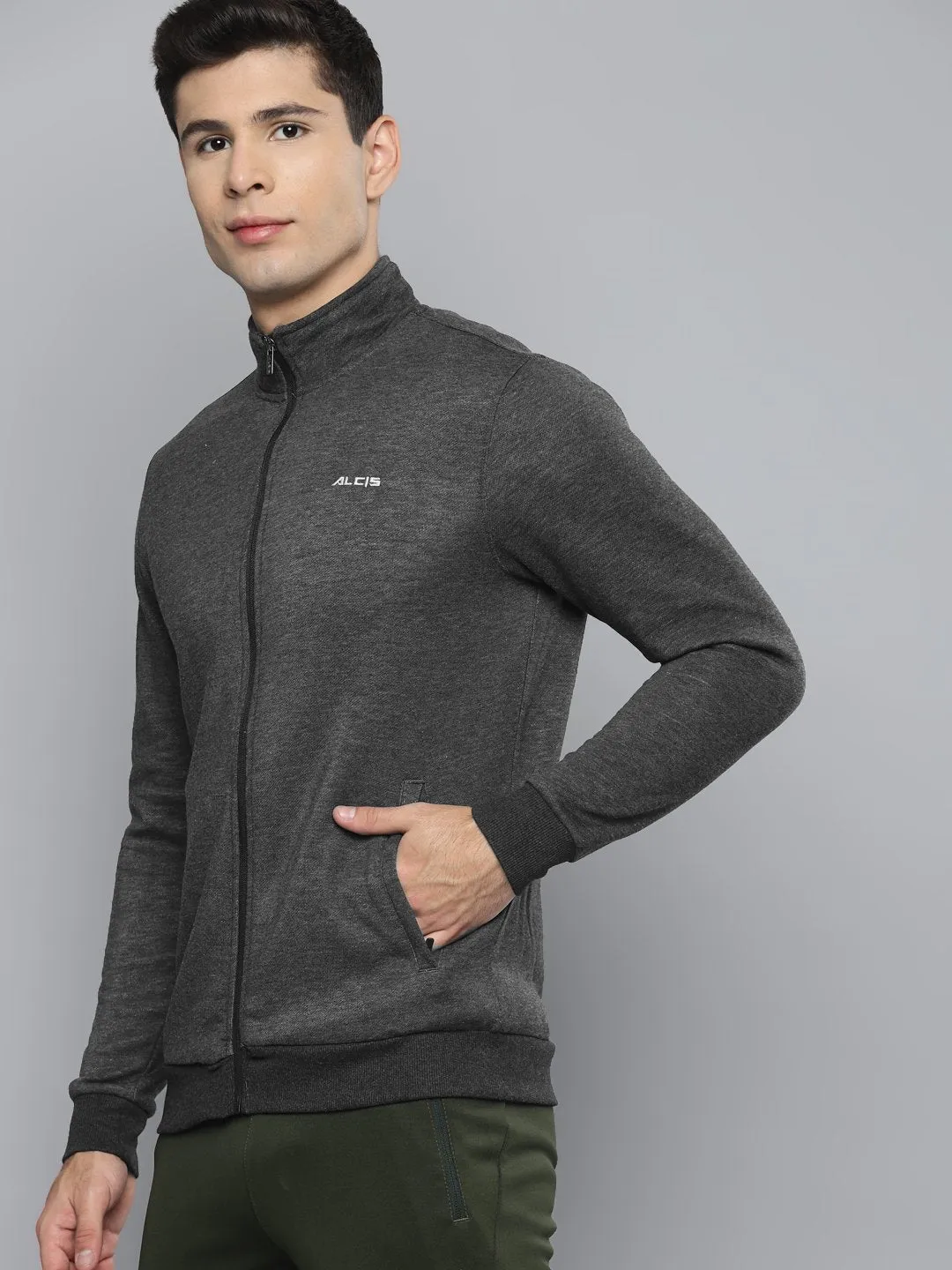 Alcis Men Solid Grey Jacket
