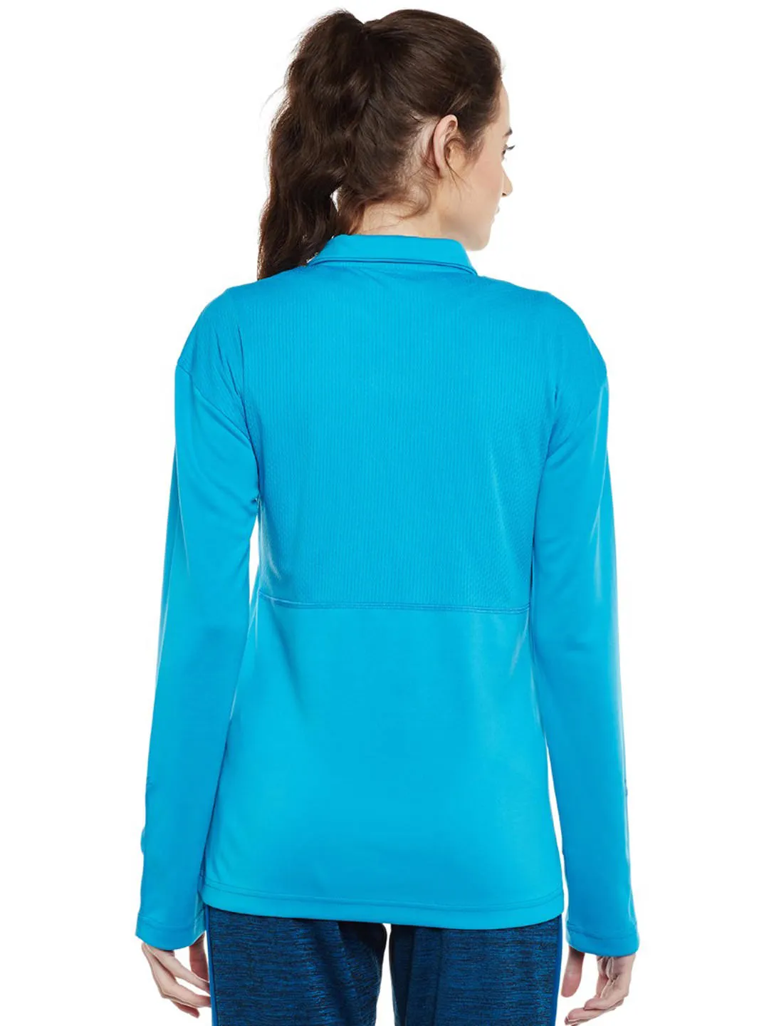 Alcis Women Blue Solid Open Front Jacket 516WJK386