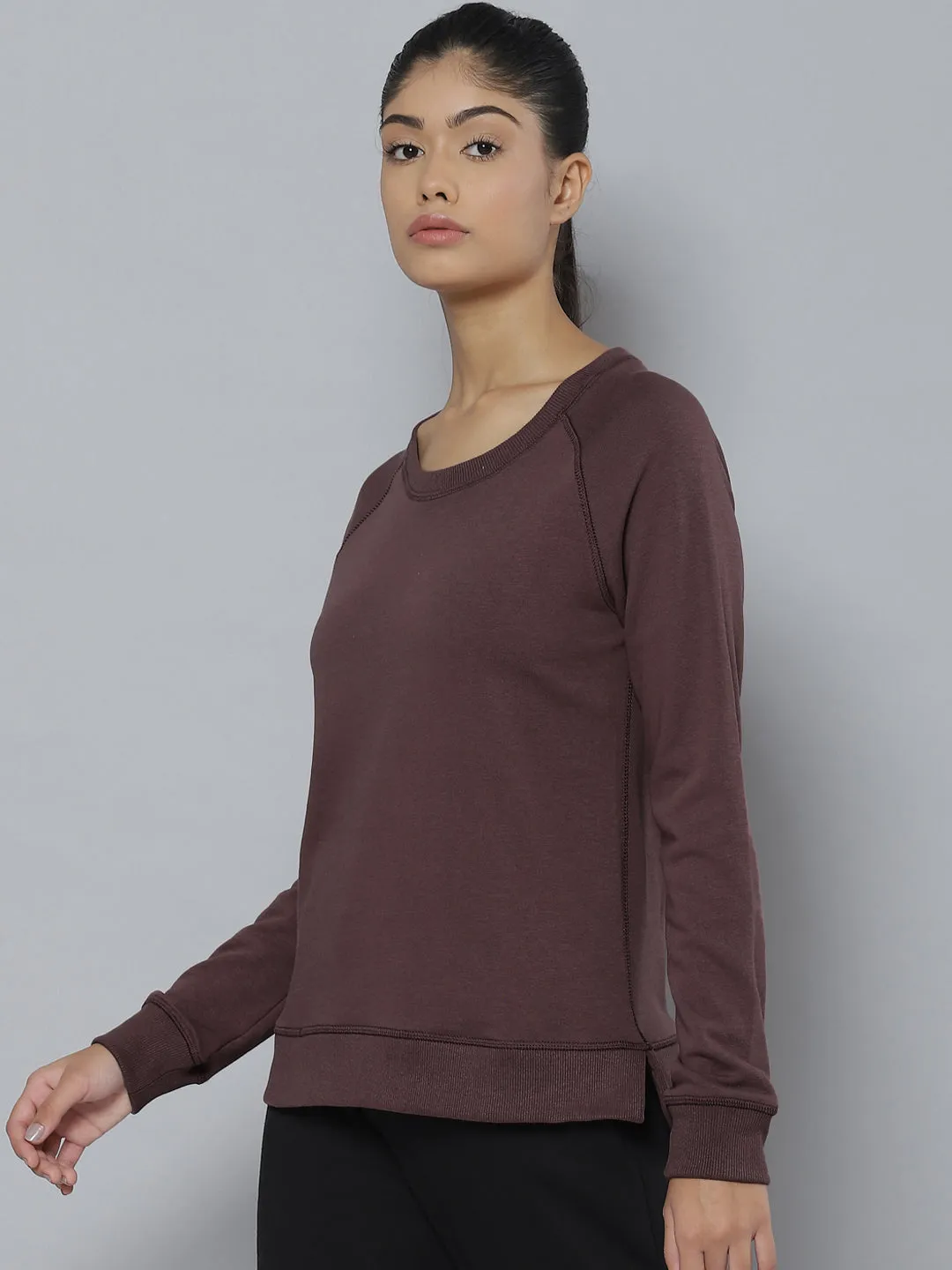 Alcis Women Grey Outdoor Knitted Sweatshirt