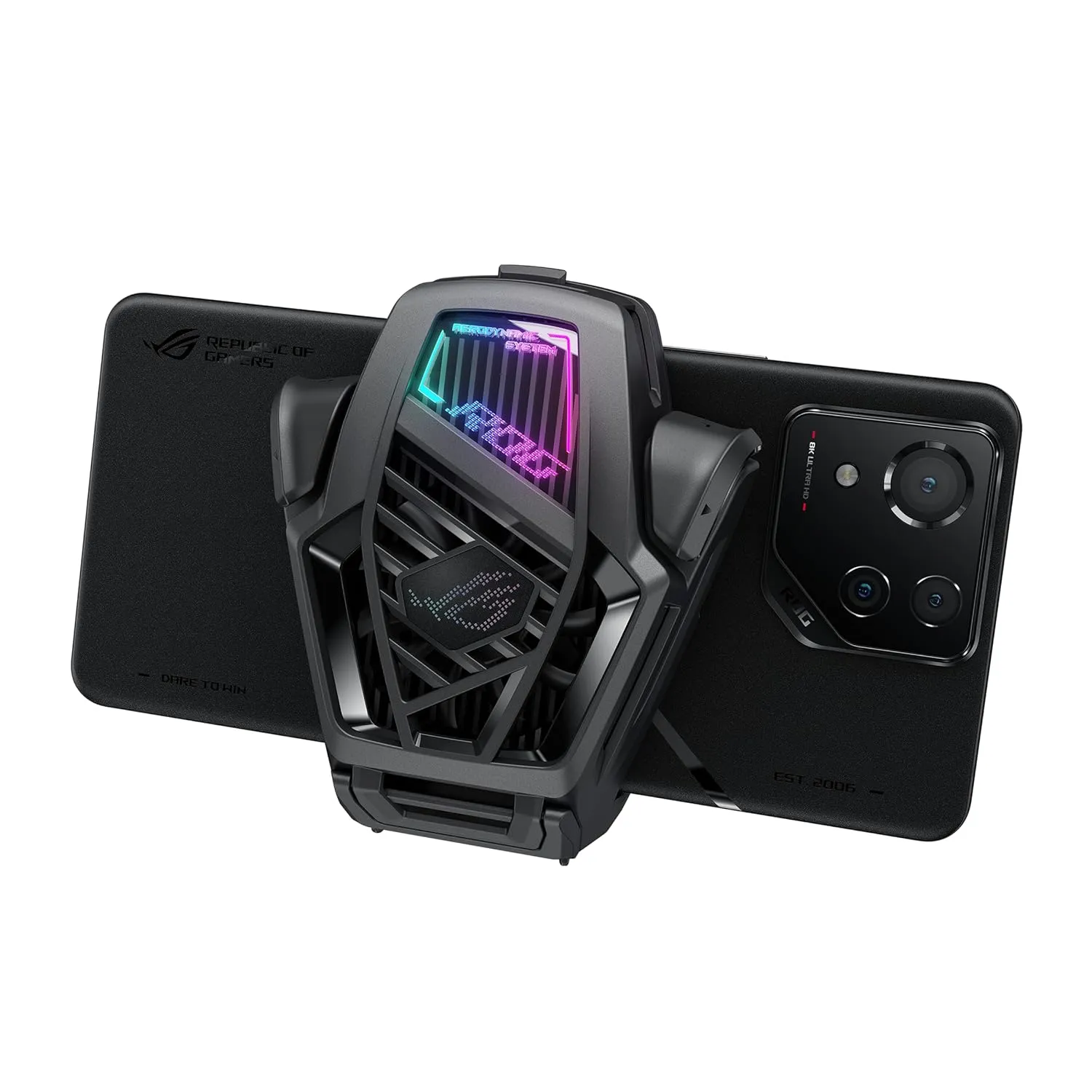 ASUS ROG AeroActive Cooler X 8 Series, Portable Lightweight, Built-in Kickstand, Dual Physical Buttons, 3.5mm Headphone Jack, USB-C® USB 2.0