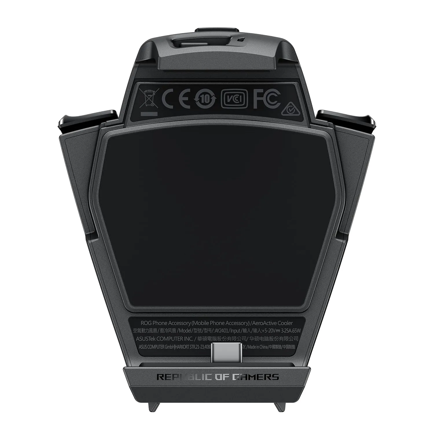 ASUS ROG AeroActive Cooler X 8 Series, Portable Lightweight, Built-in Kickstand, Dual Physical Buttons, 3.5mm Headphone Jack, USB-C® USB 2.0