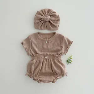Baby Summer Addie Top and Bloomer Set - Brown