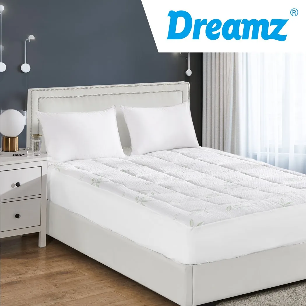 Bamboo Pillowtop Mattress Topper Protector Waterproof Cool Cover Double