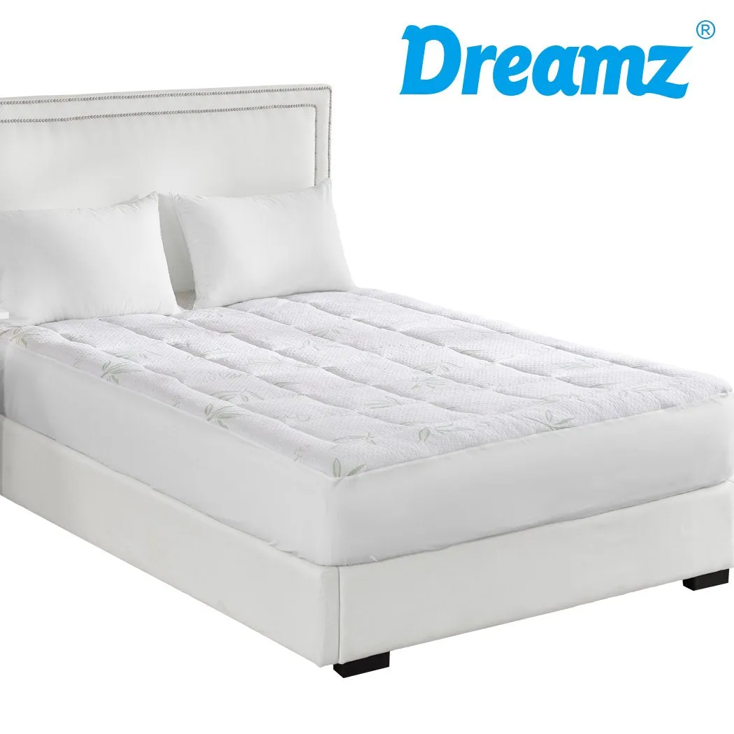 Bamboo Pillowtop Mattress Topper Protector Waterproof Cool Cover Single