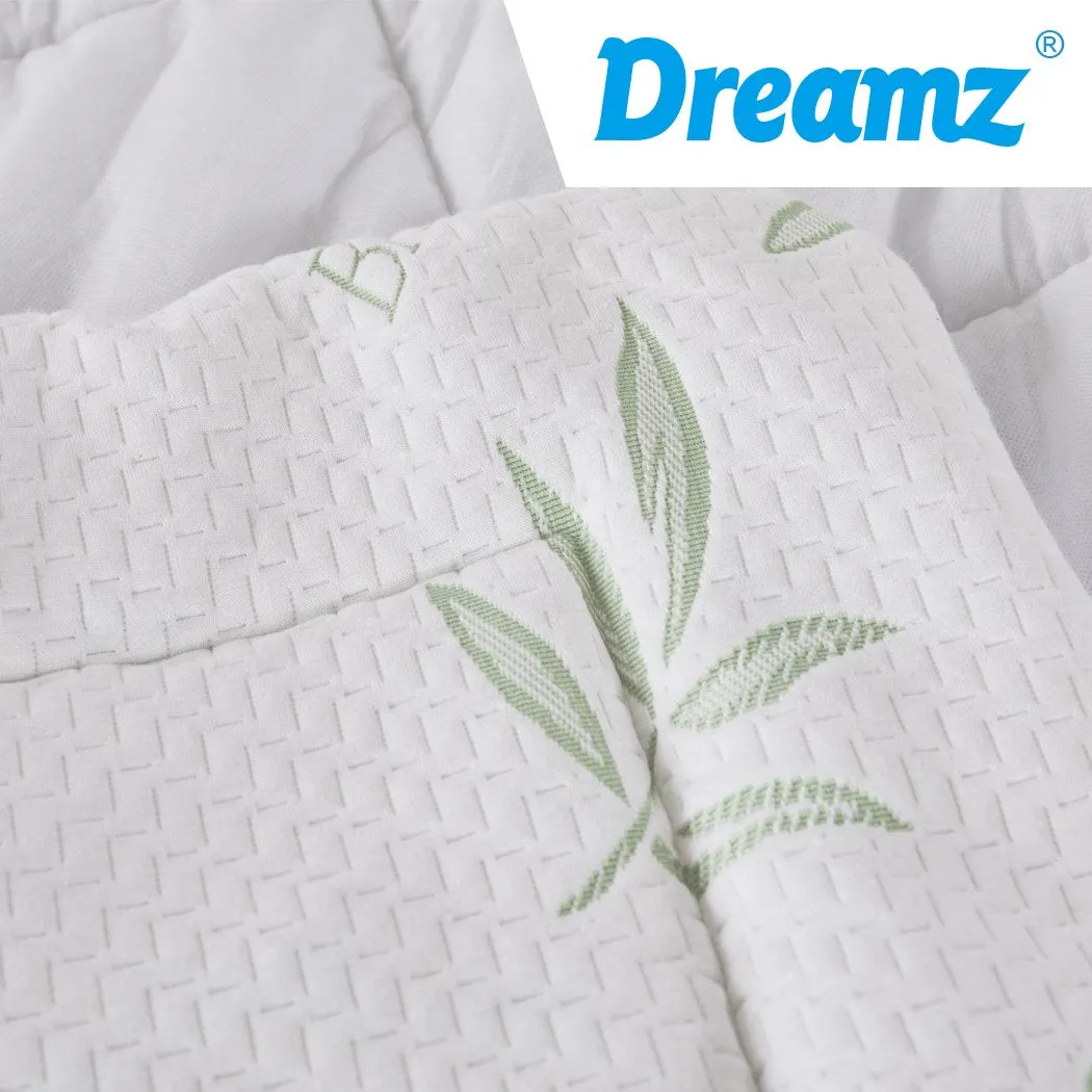 Bamboo Pillowtop Mattress Topper Protector Waterproof Cool Cover Single