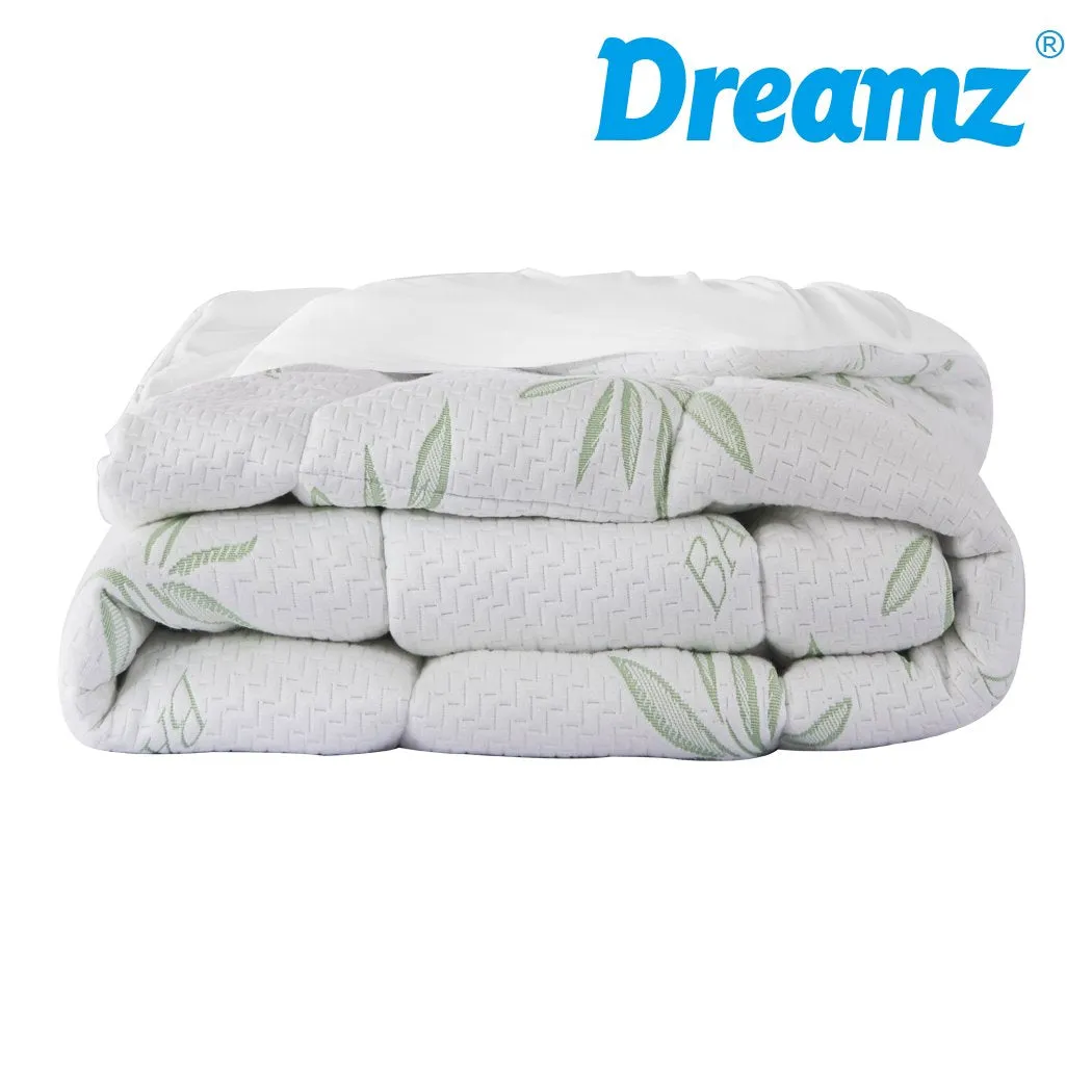Bamboo Pillowtop Mattress Topper Protector Waterproof Cool Cover Single