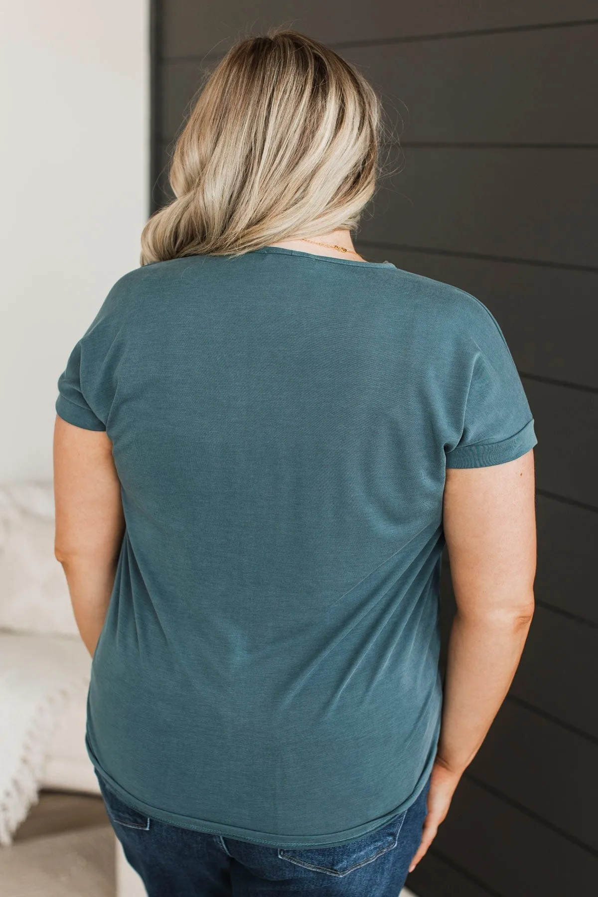 Beautiful Things Short Sleeve Top- Dusty Teal