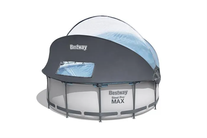 Bestway 12' X 39.5"/3.66M X 1.00M Pool Set (Pool, Filter Pump(220-240V), Safety Ladder, Canopy, Compatible with Cartridge 58094(Ⅱ)220-240V)