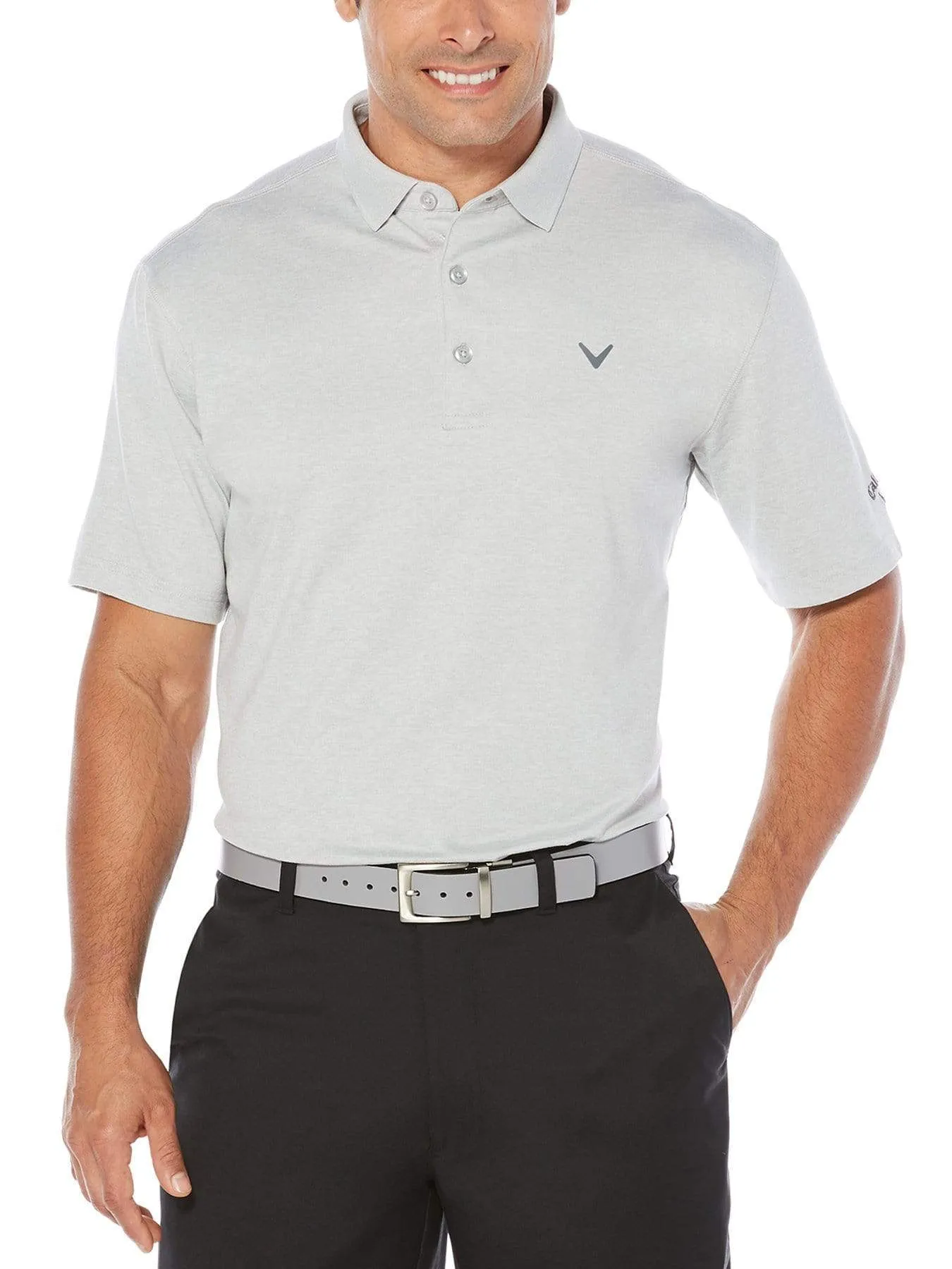 Big & Tall Cooling Heathered Polo With Chevron