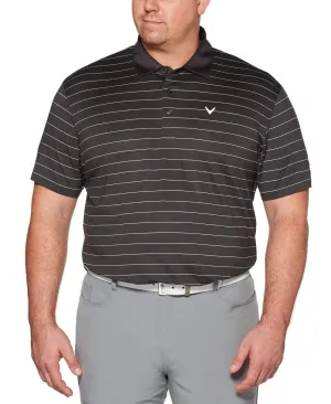 Big& Tall Core Ventilated Stripe Polo with Chevron