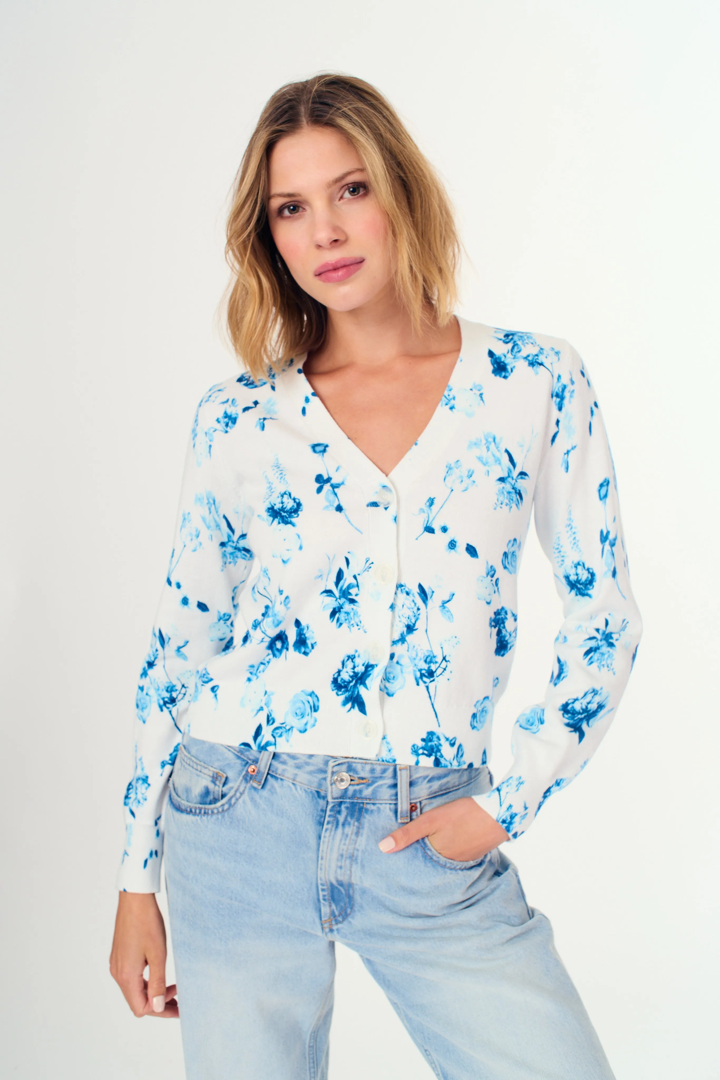 Blue Toile Cardie