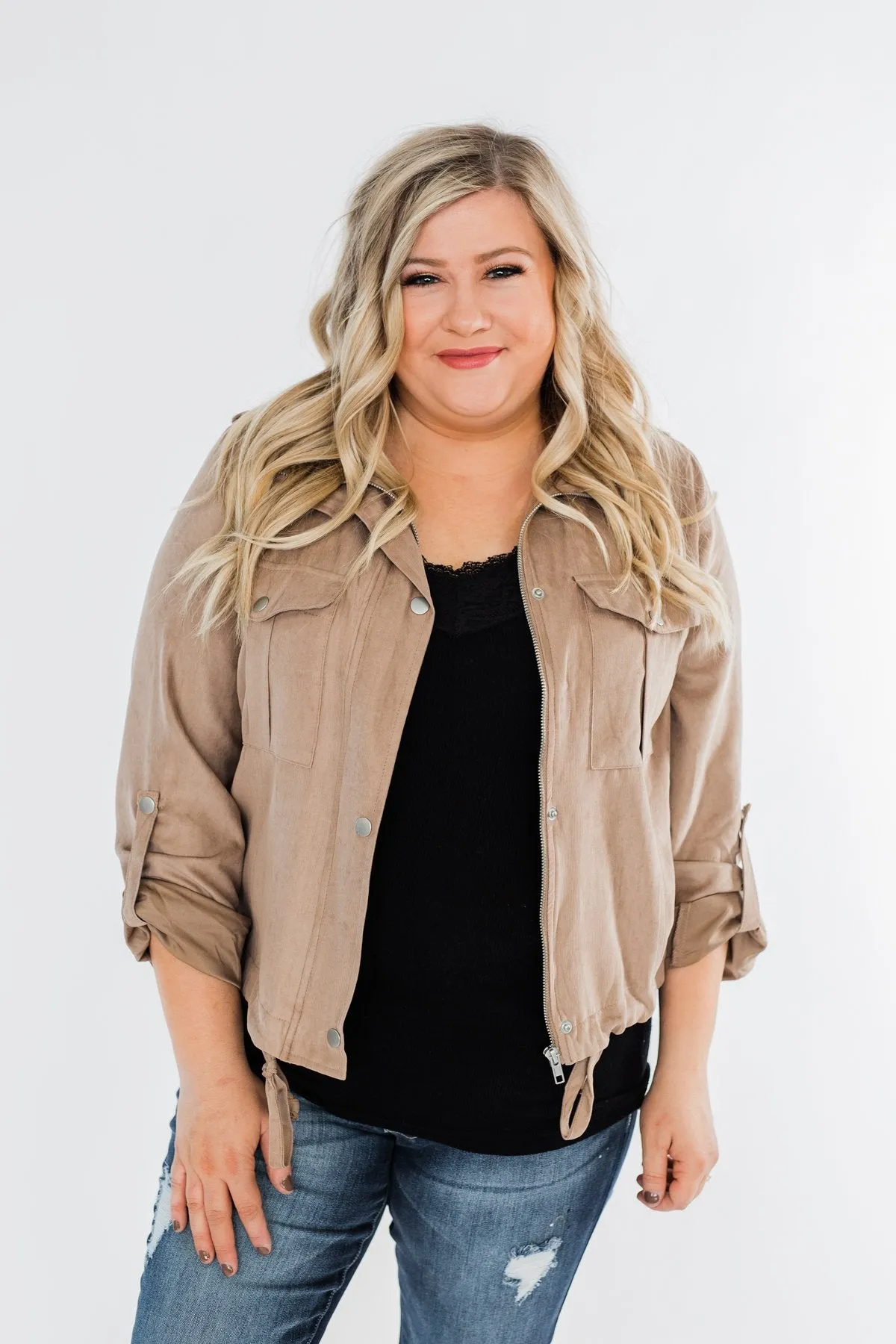 Brisk Morning Lightweight Zip Up Jacket- Mocha