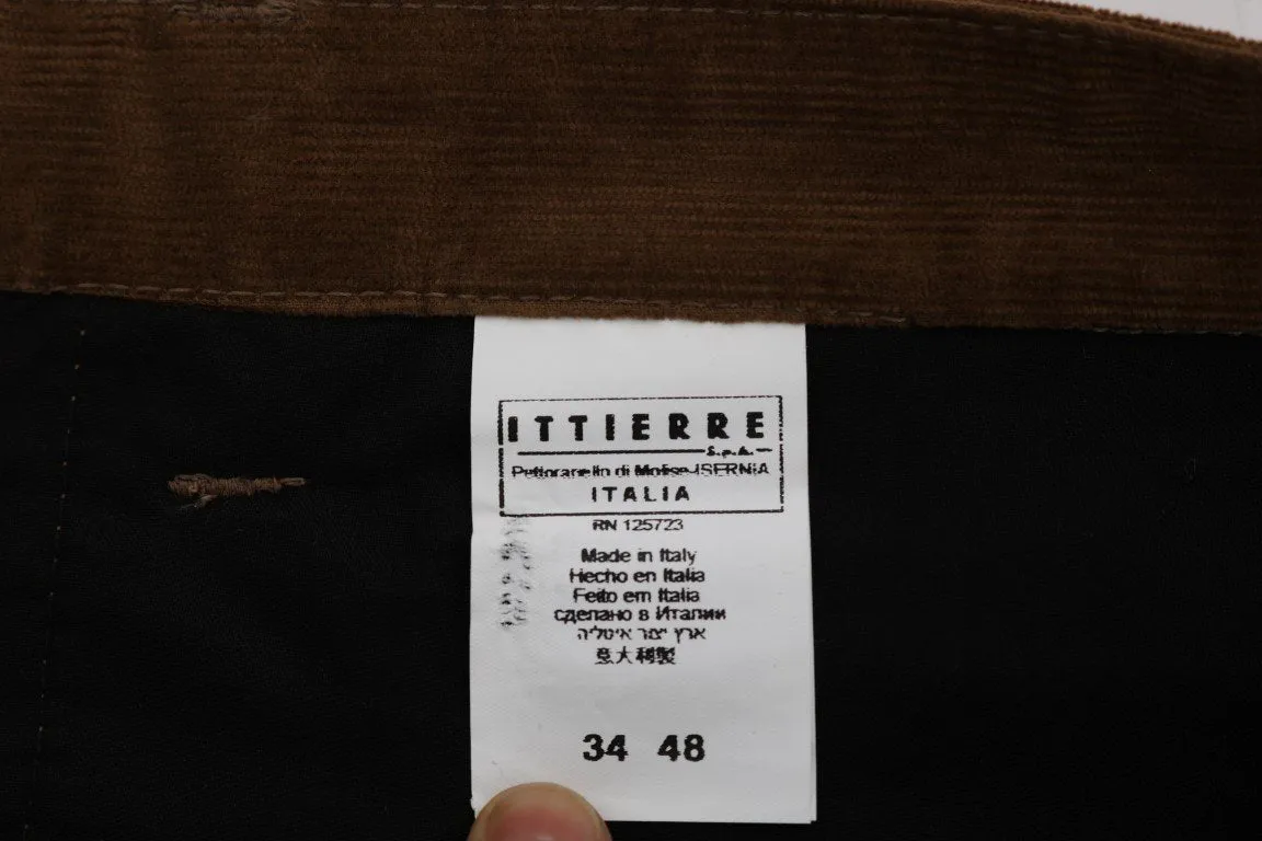Brown Cotton Stretch Pants