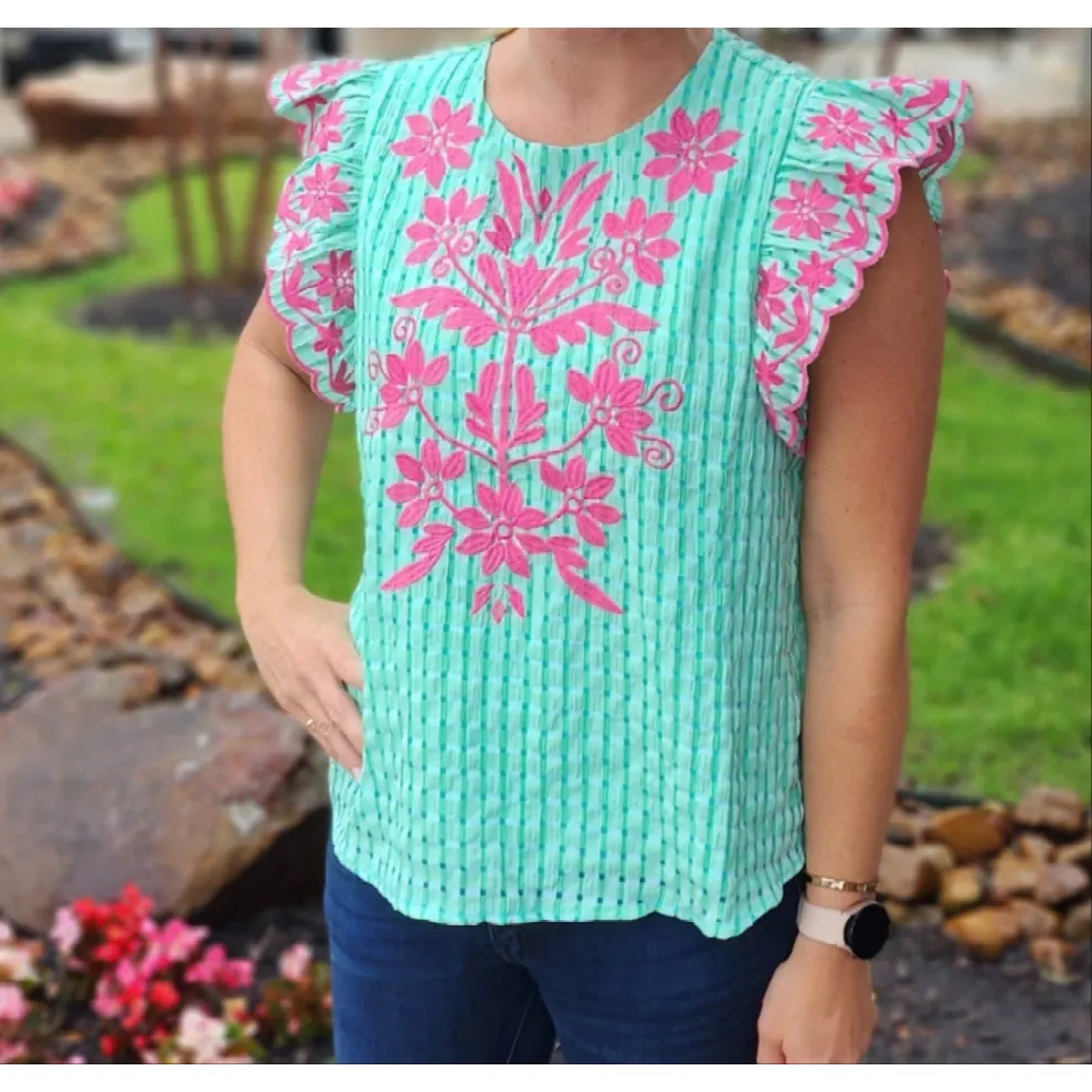 Caroline Gingham Top by THML