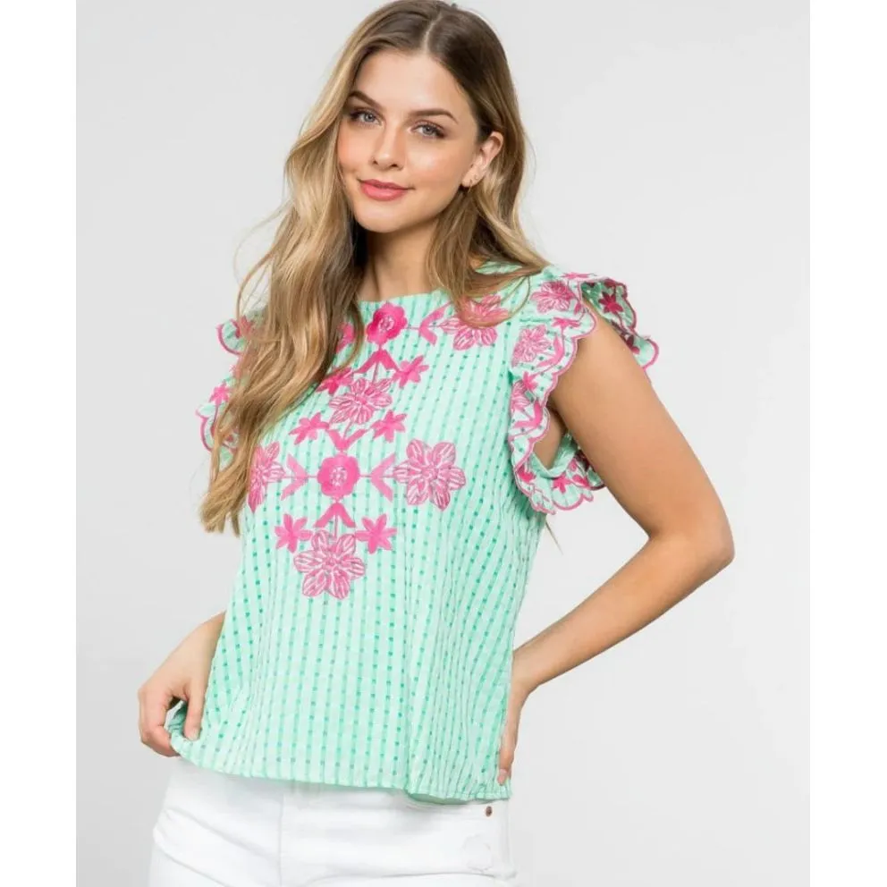 Caroline Gingham Top by THML