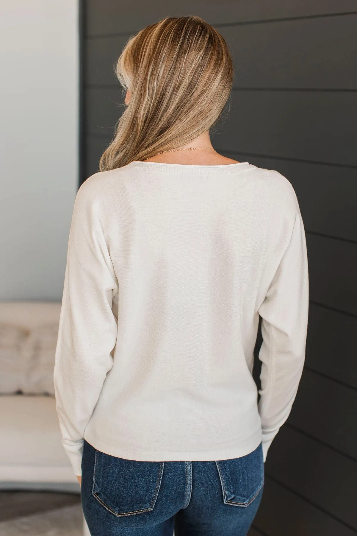 Caught Your Interest Dolman Sweater- Ivory