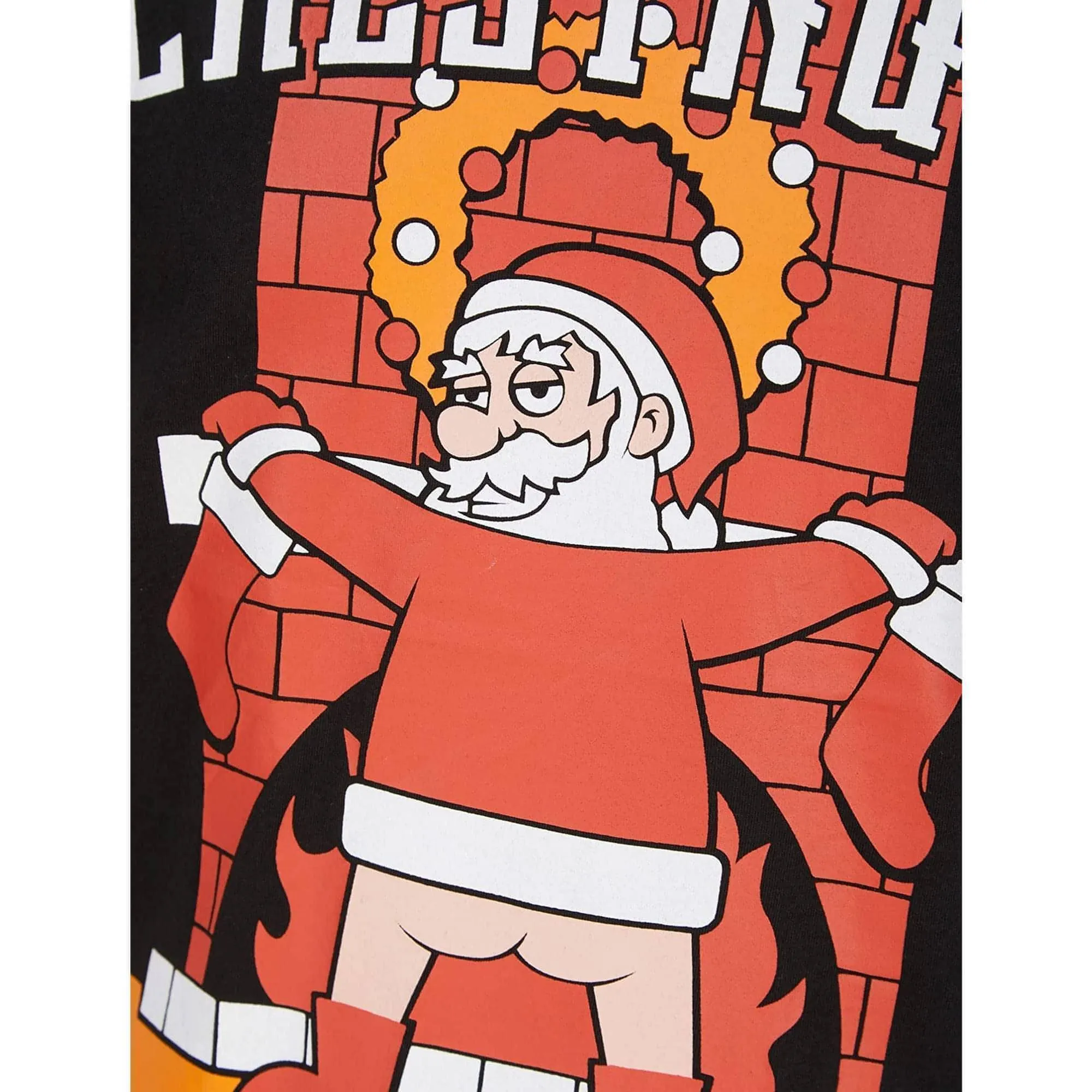 Christmas Chestnuts Roasting Mens Christmas Short Sleeve Top - Black