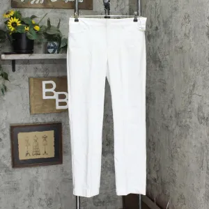 Christopher & Banks Womens Shaped Fit Mid-Rise Stretch Dress Pants White 6