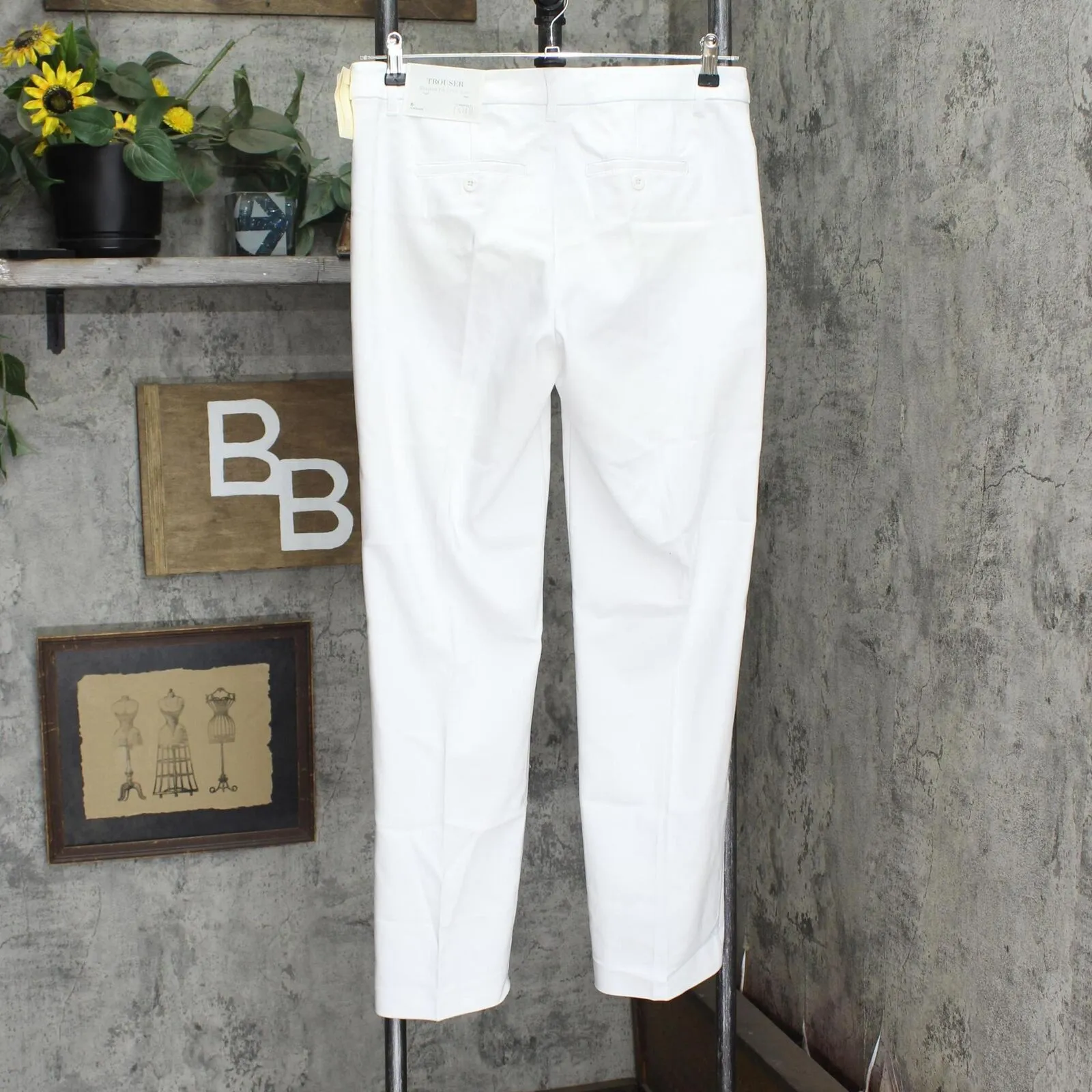 Christopher & Banks Womens Shaped Fit Mid-Rise Stretch Dress Pants White 6