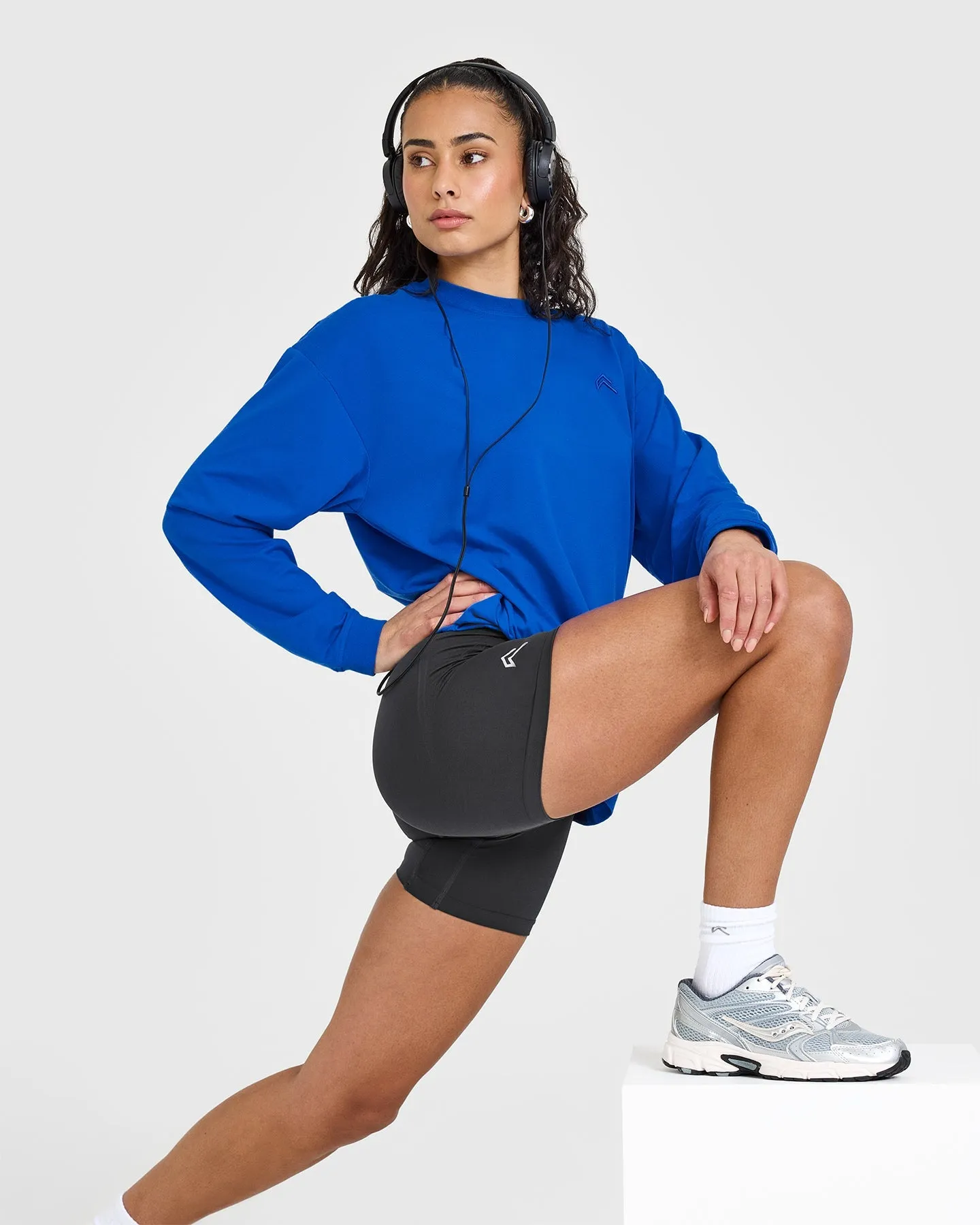 Classic Oversized Lightweight Long Sleeve Top | Cobalt Blue