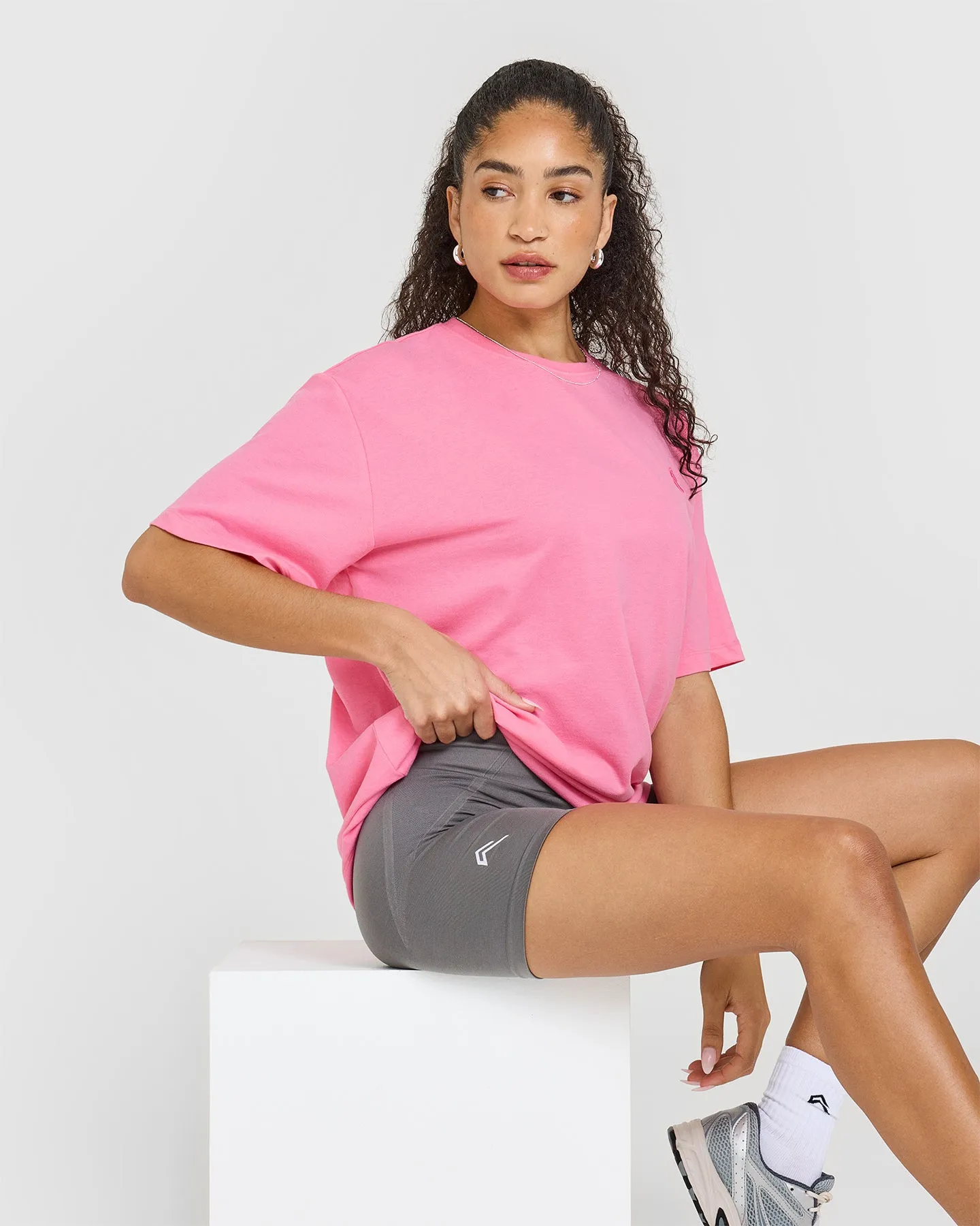 Classic Oversized Lightweight T-Shirt | Peony Pink