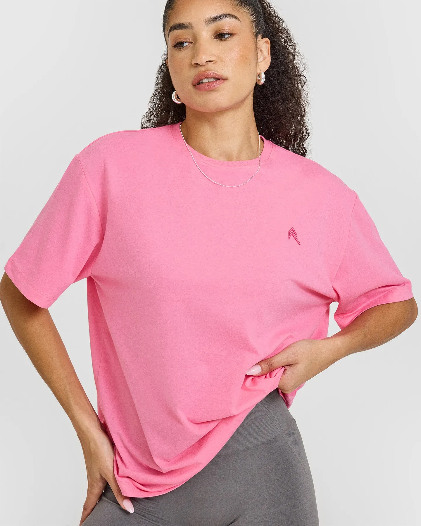 Classic Oversized Lightweight T-Shirt | Peony Pink