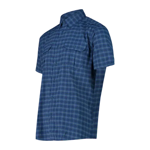 CMP Camicia a maniche corte con fantasia a quadri da Trekking Uomo