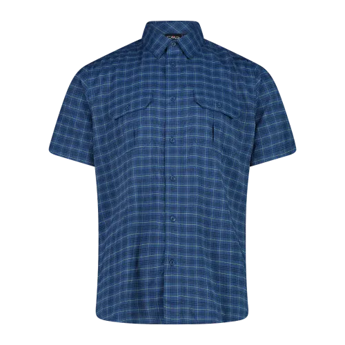 CMP Camicia a maniche corte con fantasia a quadri da Trekking Uomo