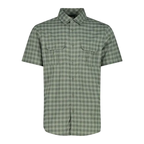 CMP Camicia a maniche corte con fantasia a quadri da Trekking Uomo