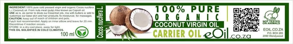 Coconut butter - oil virgin organic carrier oil