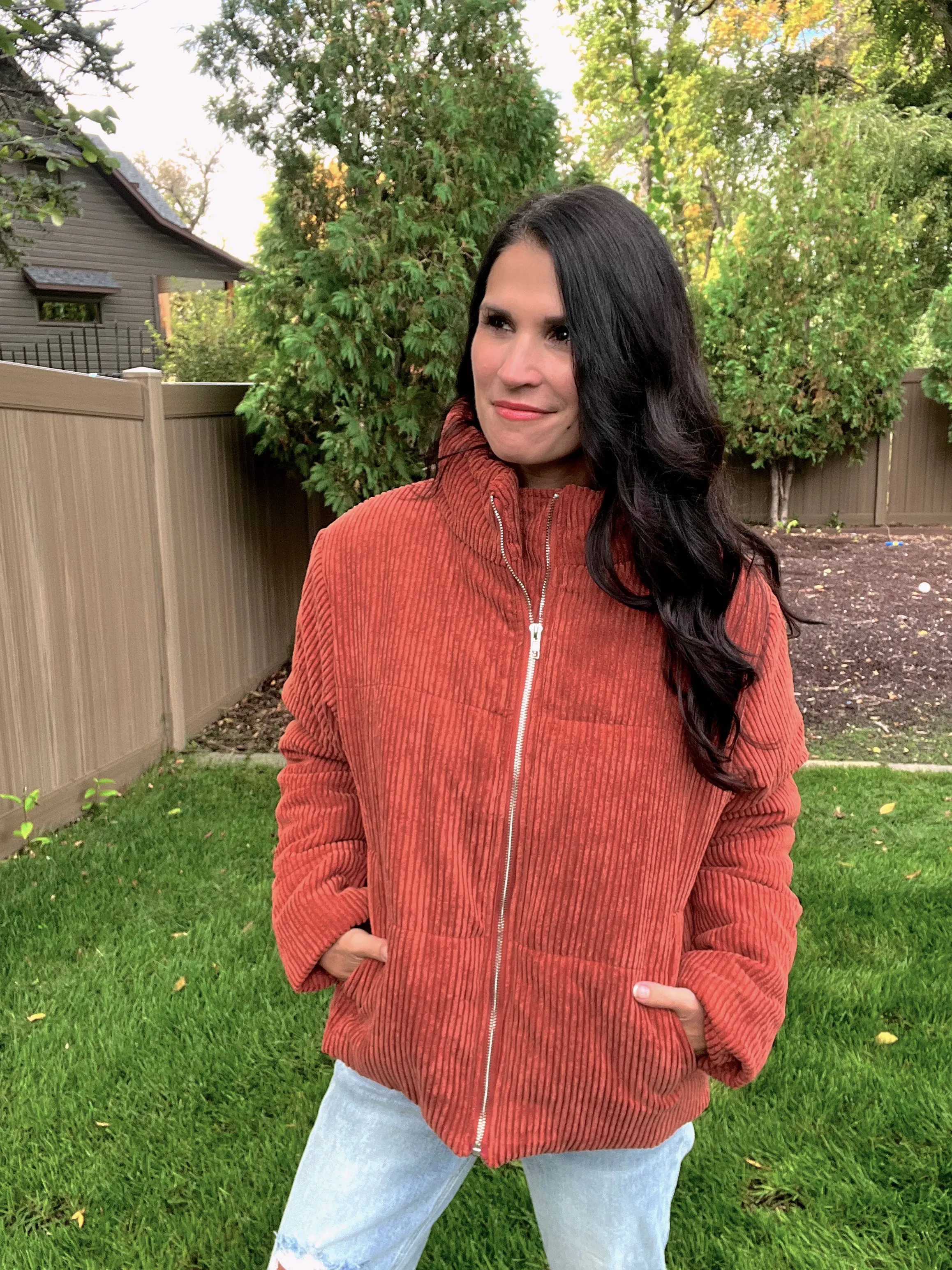 Corduroy Jacket in Rust
