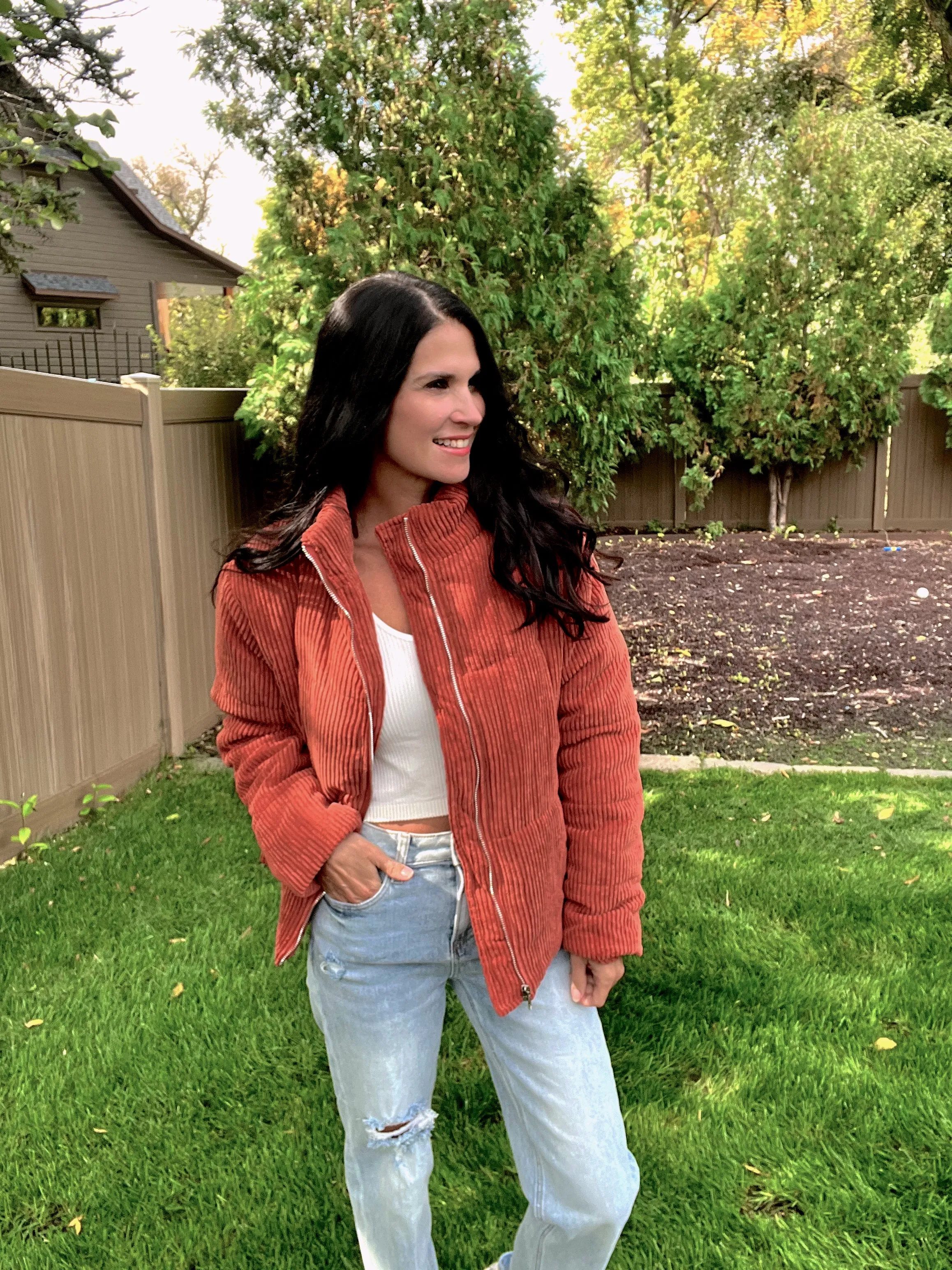 Corduroy Jacket in Rust