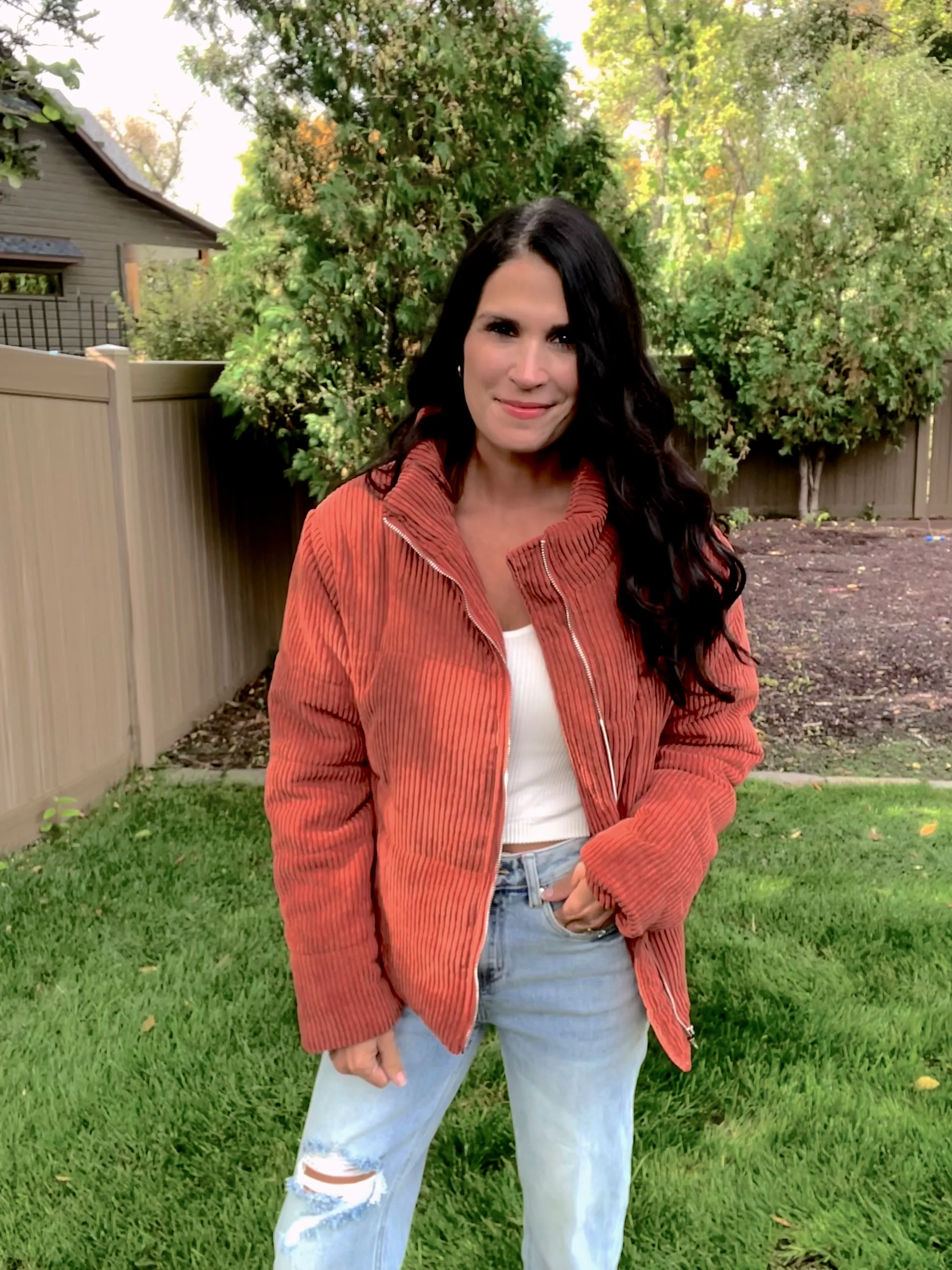 Corduroy Jacket in Rust