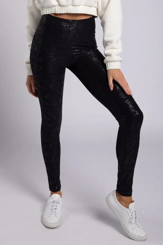 Crackle Glaze Foil Highwaist Leggings