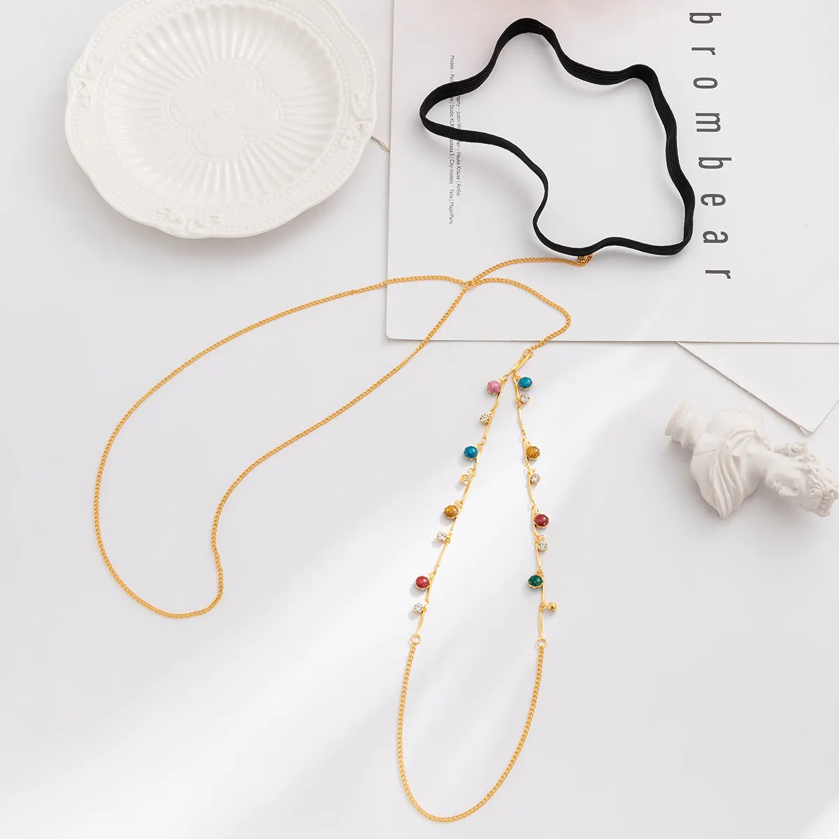 Cubic Zirconia & 18K Gold-Plated Layered Leg Chain