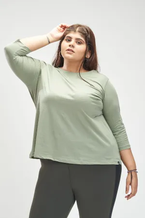Cutout Back Tee: Olive