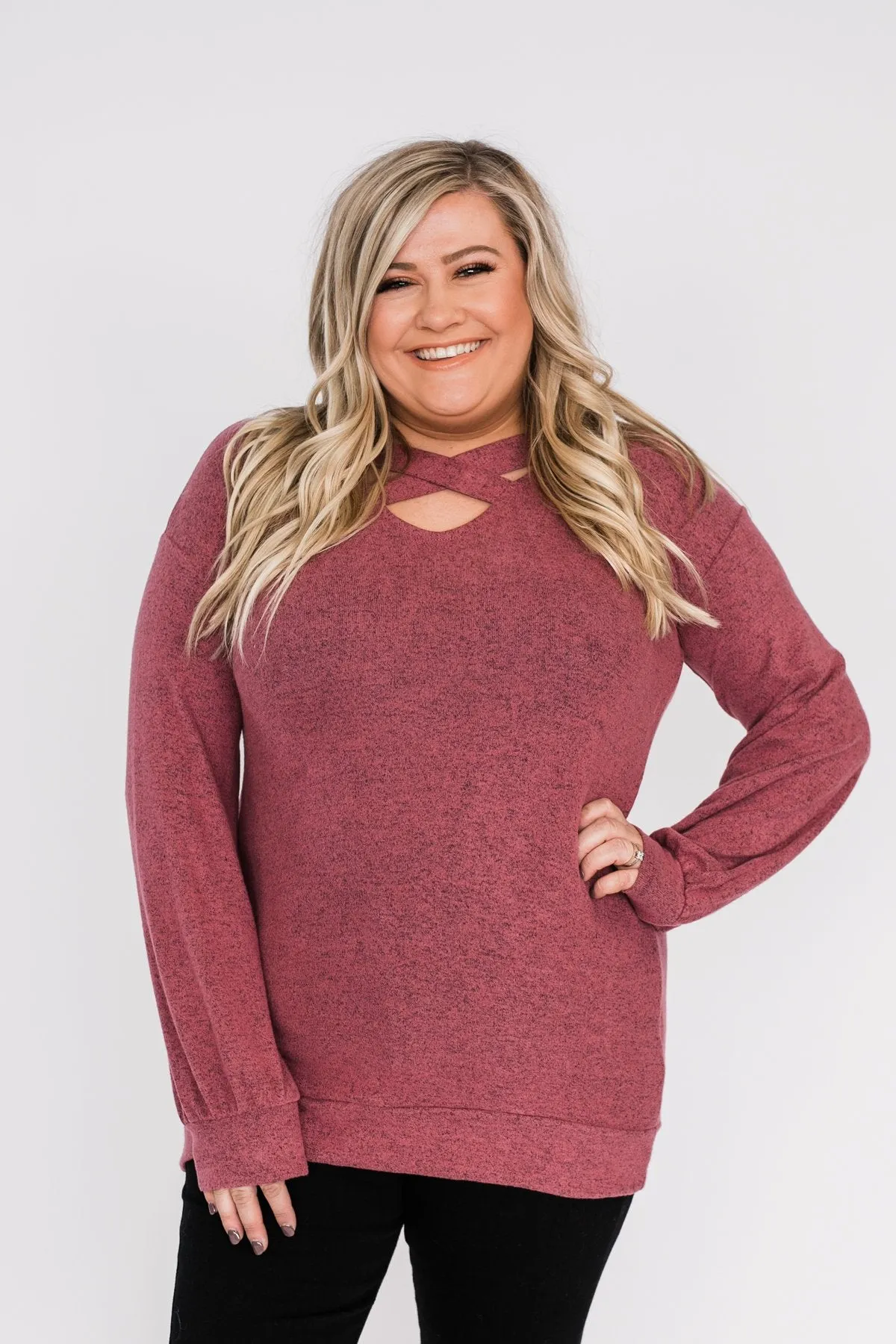 Dance The Day Away Criss Cross Top- Mauve