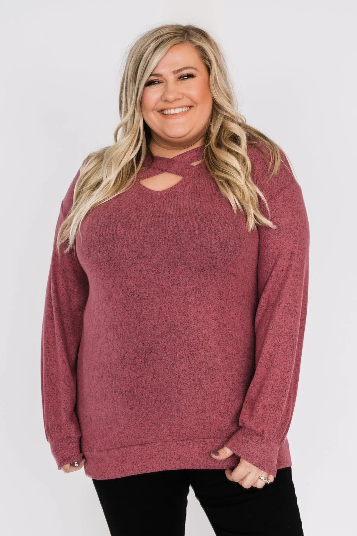 Dance The Day Away Criss Cross Top- Mauve