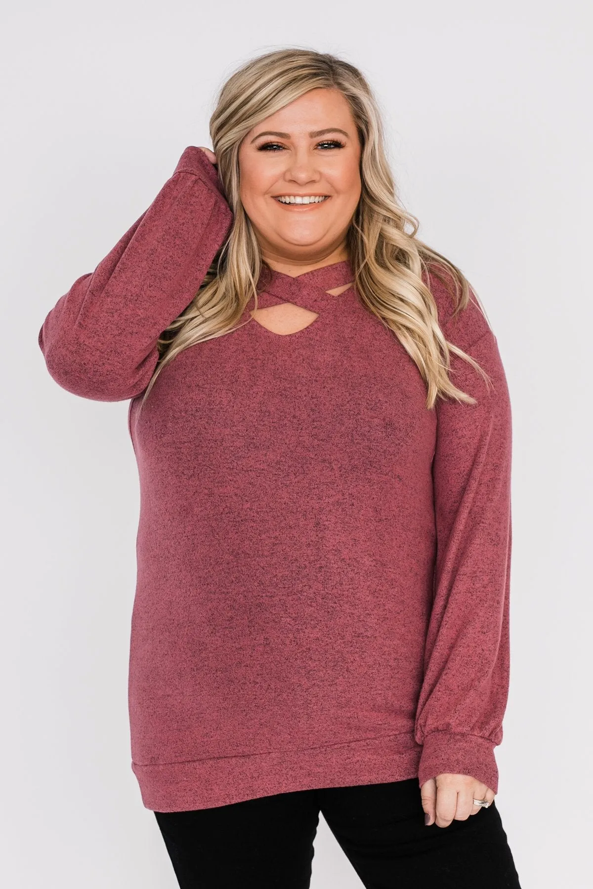 Dance The Day Away Criss Cross Top- Mauve