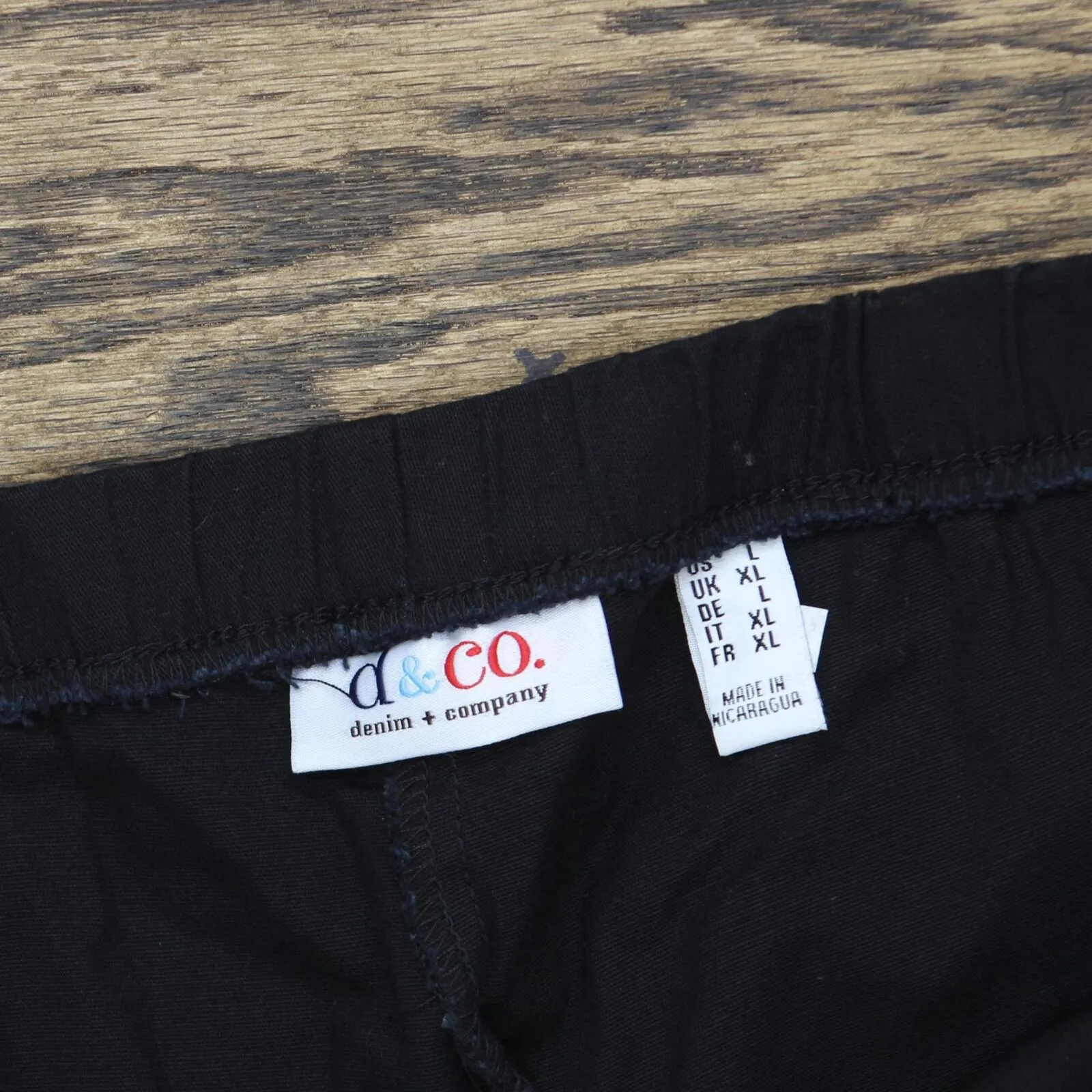 Denim & Co. Womens "How Timeless" Stretch Twill 2 Pocket Pedal Pushers Black L