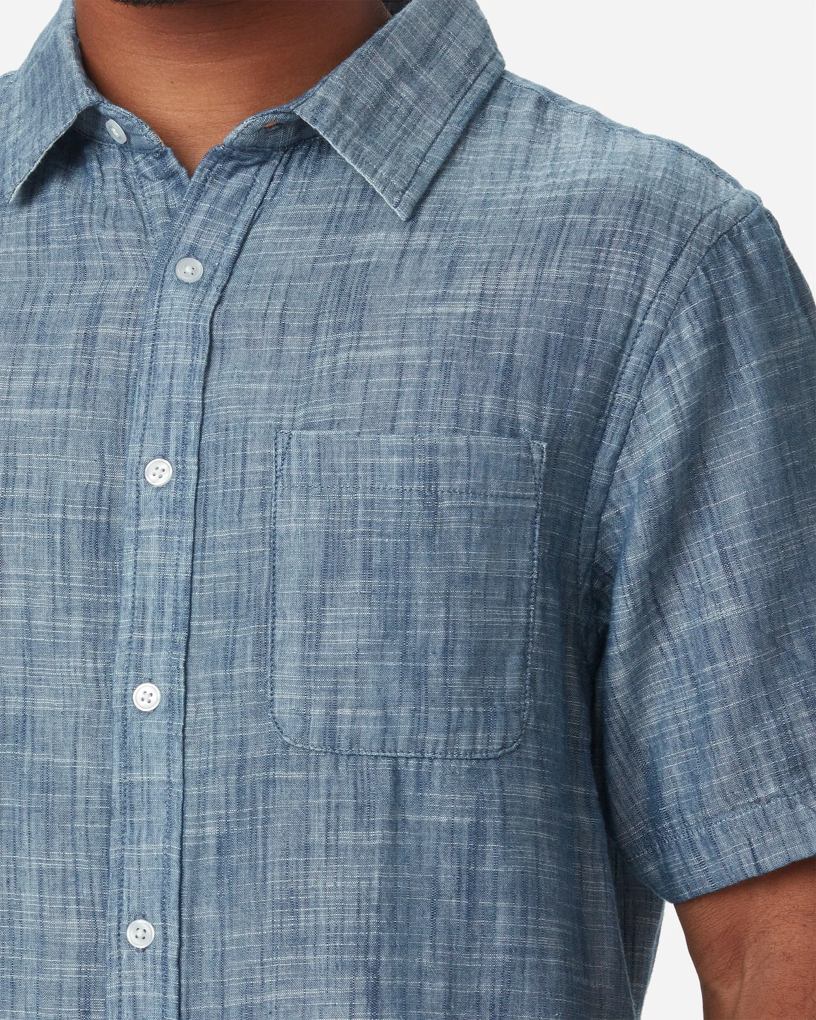 Double Gauze - Short Sleeve - Indigo Slub
