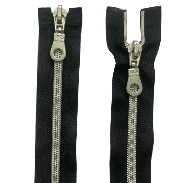 Double Slider Nylon/Plastic 2 Way Zip - With Metal Puller & Silver Effect Teeth 22"(56cm)