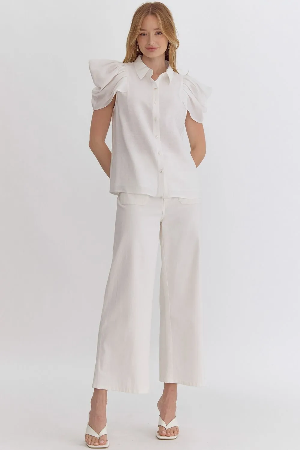 Draped Sleeve Blouse (More Colors)